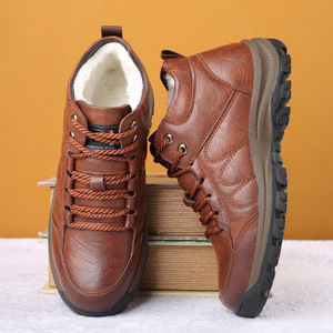 Men's Fleece Lined Winter <b>Boots</b> Black Thick Sole <b>Lace</b> Up Casual Snow <b>Boots</b> Adult Size 9988 - Product Image 4