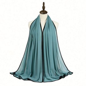 Écharpe en mousseline de soie douce unie pour femmes, hijab musulman islamique, abaya et hijab - Product Image 4