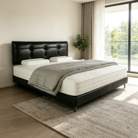 Neu eingetroffen: Modernes, weiches, verstellbares Doppelbettgestell aus Metall und Kiefernholz, King/Queen-Size, langlebig, umweltfreundlich, aus echtem Leder.