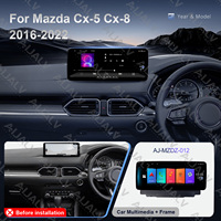 Ensemble d'écran de tableau de bord de 12,3 pouces pour Mazda CX-5/CX-8 2016-2022 Noir mat LHD RHD Autoradio Android Grand écran Double Din
