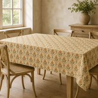 Nappe en coton rose imprimée avec un petit motif floral, couvre-table pour la cuisine et la décoration de la maison