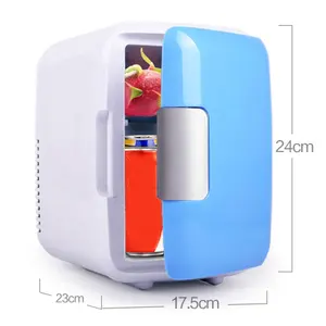 4L Mini Car Fridge Travel Refrigerator Portable 12V AC/DC Powered Cool Heat Cooler And Warmer Box Home Office Car Freezer