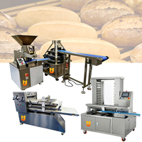Ligne de production de pain automatique haute capacité, ensemble de 4 machines, ligne complète de traitement de la pâte électrique, utilisation en cuisine centrale industrielle