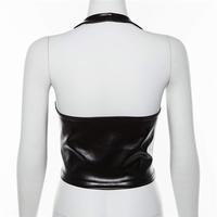 Europe et Amérique Sexy Halter Hollow Strap Deep V Tight Corset Body Shaping Beauty Body Women's Tops