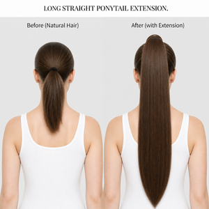 Extensión de Cola de Caballo Sintética de Fibra de Alta Temperatura, Lisa y Sedosa, con Cinta Adhesiva, <span class=keywords><strong>para</strong></span> Mujer - Product Image 4