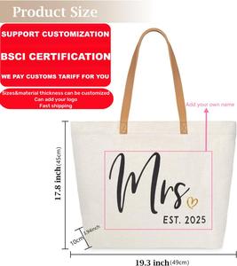 Mr and Mrs Gifts Regalos <span class=keywords><strong>de</strong></span> novia Bolso <span class=keywords><strong>de</strong></span> mano <span class=keywords><strong>de</strong></span> novia Boda Despedida <span class=keywords><strong>de</strong></span> soltera Luna <span class=keywords><strong>de</strong></span> miel Totes <span class=keywords><strong>de</strong></span> lona grandes con cremallera - Product Image 5