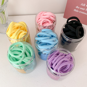 50 pièces de boîtes d'emballage personnalisées de 3,5 cm, emballage multicolore, bandes noires sans couture, petits élastiques en nylon pour cheveux avec logo - Product Image 4