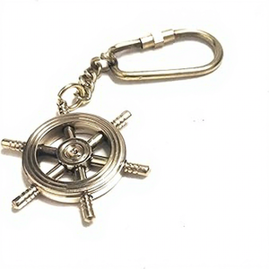 Luxury Brass Ship Wheel Keychain Vintage Nautical Helm <b>Key</b> <b>Ring</b> Marine Maritime Gift for Men Women Office <b>Bag</b> Car <b>Keys</b> - Product Image 3