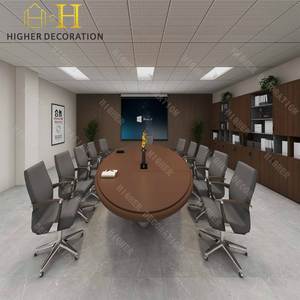 <span class=keywords><strong>Bureau</strong></span> d'ordinateur moderne Ensemble table et chaises en bois Mobilier de salle de réunion Design - Product Image 2