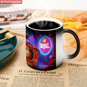Four Seasons Home Office Universal Mug Frosted Black 11oz <b>Ceramic</b> Heat Activated <b>Cup</b> - Product Image 5