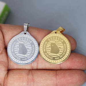 Qiandis aksesori DIY liontin <span class=keywords><strong>Georgia</strong></span> besi tahan karat modis baru - Product Image 1