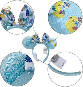 Oreilles de souris Bandeau à paillettes avec nœud scintillant Fancy Dress Party Princess Decoration Cosplay Costume Holidays birthday gifts for Girl - Product Image 3