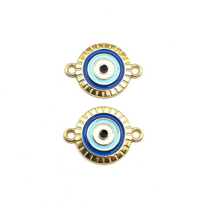 Breloques Œil Turc en Alliage de Zinc, Pendentif Double Anneau Gouttelette, Accessoires de Bijoux pour Bracelet et Collier, Ornement de Mode Unisexe - Product Image 5