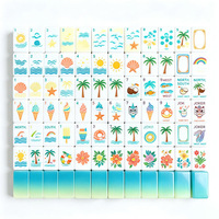 Tuiles de Mahjong américaines en acrylique de haute qualité avec numéros anglais - Tuiles de Mahjong personnalisées avec finition patinée à la main - Emballage en boîte en carton
