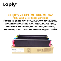 Cartouche de toner CMYK Laply MX-23CT/FT/GT/AT/NT compatible avec les copieurs couleur MX-1810U MX-2310U MX-3138NC 17,6K Noir