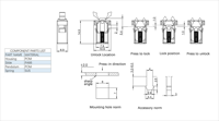 Loquet de fixation en plastique résistant à l'usure pour système de charnière de porte de véhicule utilitaire/porte de boîte à outils