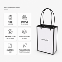 Sacs cadeaux d'entreprise en papier kraft recyclable avec poignées longues pour événements de marque, cadeaux clients et emballages en gros
