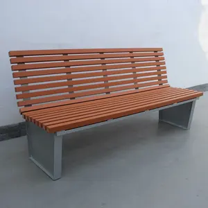 Gavin Outdoor Park Furniture Manufacturer Steel Frame And Recycle Composite Wood Park Bench Outdoor Wooden Bench Seat