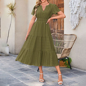 Vestido <span class=keywords><strong>de</strong></span> mujer con cuello en V y manga abullonada <span class=keywords><strong>de</strong></span> gran vuelo, ideal para exportación transfronteriza a <span class=keywords><strong>Estados</strong></span> <span class=keywords><strong>Unidos</strong></span> y Europa en 2026. - Product Image 4