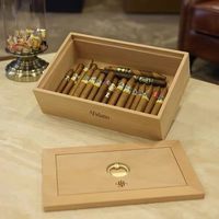 Humidor à cigares personnalisé grande capacité, boîte à cigares cubains en bois de cèdre espagnol, étui de stockage et d'âge pour cigares avec humidification
