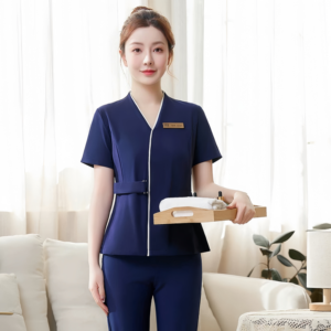 Ensemble de Pantalons et <span class=keywords><strong>Tunique</strong></span> de <span class=keywords><strong>Travail</strong></span> Extensible pour Femme, Uniforme d'Hôtellerie à la Mode, Salon de Beauté, Spa, Blouse de Ménage pour Femme de Chambre et Personnel de Nettoyage - Product Image 3