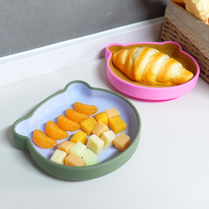 Ensemble de vaisselle pour enfants, assiette en silicone de qualité alimentaire sans BPA, vaisselle pour tout-petits, vaisselle pour repas d'enfants, vente en gros - Product Image 1