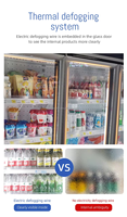 Vitrine Réfrigérée Double Température à Refroidissement par Air pour Boissons, Dégivrage Automatique Intégré, Rouge, pour Supermarché, Numérique