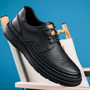 Mode Derby cuir hommes chaussures <span class=keywords><strong>blanc</strong></span> richelieu à lacets solide Simple robe affaires décontracté fête mariage pour <span class=keywords><strong>homme</strong></span> - Product Image 3