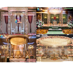 มณฑปและเวทีธีมแสงเทียนอันงดงามโดย Dst Exports เสาโลหะสไตล์ร่วมสมัย ชุดแต่งงานแบบ Chuppah ขายส่ง มณฑปเพชร โอไฮโอ - Product Image 1
