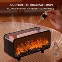 Diffuseur d'huiles essentielles à ultrasons avec flamme de cheminée personnalisée, logo personnalisé, 200 ml, USB, 7 couleurs, aromathérapie