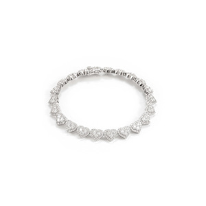 Plata 925 Original 8mm ancho corte brillante diamante prueba pasado todo D Color corazón Moissanite tenis pulsera cadena para mujer regalo - Product Image 1