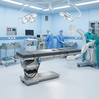 Table d'opération électro-hydraulique en alliage d'aluminium à 5 sections avec plateau en fibre de carbone et capacité de charge de 350 kg pour la chirurgie