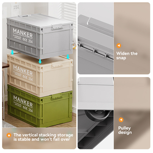 Xinhang Plastic Folading Laundry Basket Space-saving <strong>Folding</strong> <strong>Storage</strong> <strong>Box</strong> Multipurpose Collapsible Plastic <strong>Storage</strong> Cabinet - Product Image 4