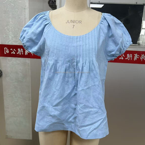 Özel Tasarım Puf Kollu Pileli Köylü Bluzu Kadınlar İçin Pintuck Babydoll Üst Bayanlar - Product Image 4