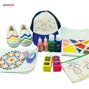 Sắc tố phong phú nước dựa trên 12 màu sắc không thấm nước kim loại vải sơn Kit cho quần áo dệt sơn - Product Image 5