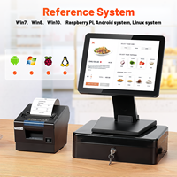 Système POS compatible avec Windows, écran tactile IPS de 15 pouces, moniteur tactile durable pour POS, supermarché, restaurant