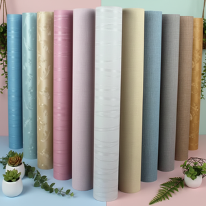 Film PVC auto-adhésif texturé en toile de jute, moderne et décoratif, avec colle de support pour la rénovation et le changement de couleur des meubles et des armoires - Product Image 1