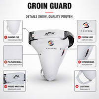 Protège-entrejambe de Taekwondo en plastique PU avec logo personnalisé, design diamant, coque anatomique et bords rembourrés, vente en gros
