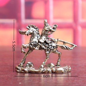 Estatua Creativa de Latón del Dios Chino de la Riqueza, <span class=keywords><strong>Guan</strong></span> Gong Montando a Caballo, Accesorios de Decoración para el Hogar, Adornos Decorativos para la Oficina - Product Image 3