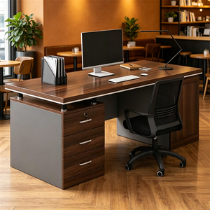 <b>Office</b> Desk Employee <b>Workstation</b> Single Table Chair Set Commercial Minimalist Modern Solid Wood Removable <b>Office</b> Building - Product Image 1