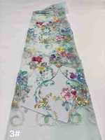 Tissu pour robe à motif floral en forme de vigne avec perles et paillettes de style chinois