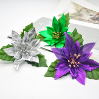 Ornement de Noël ovale gaufré fait main de 13 cm, de haute qualité, en fausse fleur pleine couleur, à suspendre pour couronne, arbre, guirlande - Décoration de fête