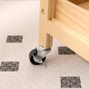 Kereta bergulir kayu 3 tingkat dengan roda, Organizer troli penyimpanan utilitas untuk penggunaan makanan & tas kamar mandi - Product Image 6