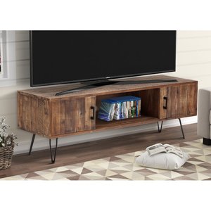 MDF <span class=keywords><strong>TV</strong></span> Stand Media Unit El gabinete de entretenimiento con tiradores de barra de forro limpio ofrece un gabinete de <span class=keywords><strong>TV</strong></span> fuera de la vista - Product Image 3