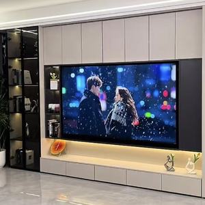 Meuble <span class=keywords><strong>TV</strong></span> en bois moderne minimaliste personnalisable avec vitrine intégrale pour le salon - Product Image 6