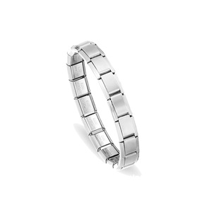 Pulsera Modular Italiana Minimalista Unisex de Acero Inoxidable, Cuadrada, Elástica, con Acabado Liso de Acero Titanio, Cadena Geométrica - Product Image 2