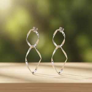 Orecchini a Clip Geometrici Trendy in Lega di Zinco Placcata Oro Bianco, Gioielli Unisex alla Moda, Design di Orecchini Statement - Product Image 2