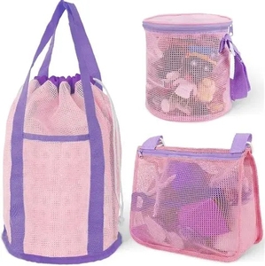 Mesh Beach Bucket Bag Large Capacity Beach <b>Toy</b> <b>Storage</b> Handbag Seashell Collection <b>Storage</b> Bag <b>for</b> Vacation - Product Image 2