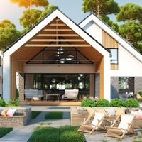 Villa de luxe modulaire en acier léger, construction préfabriquée pour l'habitation de vacances dans les zones scéniques montagneuses