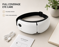 Masseur oculaire pliable personnalisé avec compression d'air chauffante, vibration, musique Bluetooth, rechargeable par type C, masque de soin des yeux